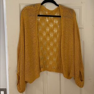 Chic Mustard Open Knit Cardigan